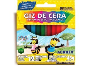 Giz de Cera 12 Cores - Acrilex
